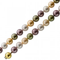 Perlenkette synth. Südseeperlen 10.mm Gold 585 multicolor