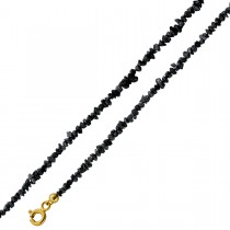 Diamantkette schwarz anthrazit Rohdiamanten Gold 585 14K