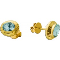 Aquamarin Ohrstecker Gold 750 18K Ozeanblaue Edelsteine Antikschmuck