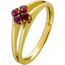 Rubinring Gold 585 14K rote Rubine 0.32ct Antikschmuck 1980