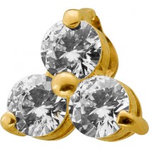 Zirkonia Anhänger Gold 585 14K weiße Zirkonia Steine 0.75ct