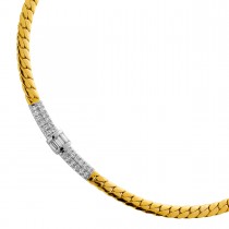 Collier Gelbgold 14 Karat 585 27 Diamanten ca.1.05ct.TW/VVS Handarbeit