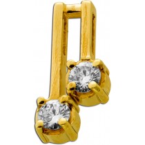 Anhänger 585 Gelbgold 2 natürliche Brillanten 0.30ct .W/J1 Handarbeit