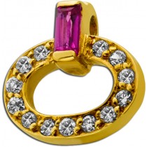 Anhänger Gelbgold 585 roter Rubin 0.20ct. 13 Brillanten 0.13ct. TW/VVS