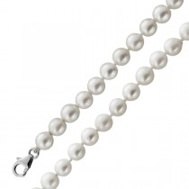 Perlenkette 46cm Akoyaperlen 6.7-7mm Silber 925