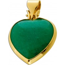 Aventurin Herz Anhänger Gold 375 9K grüner Aventurin 70ct