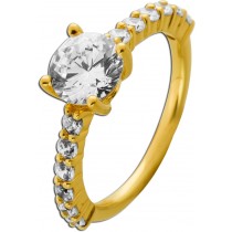 Zirkonia Ring Gold 750 18K weiße Zirkonia Steine 1.4ct