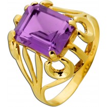 Amethyst Ring Gold 333 8K lila Amethyst 4.8ct Antikschmuck
