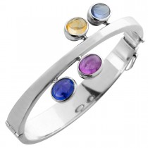 Saphir Armband Weißgold 58514K blau pink gelb hellblaue Saphire 17.6ct