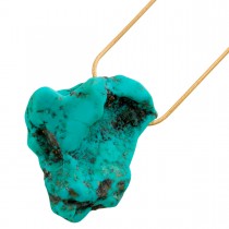 Türkis Kette vergoldet türkisener Türkis  Edelstein 121ct