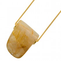 Rutilquarz Kette vergoldet weiss goldener Rutilquarz Edelstein 36ct