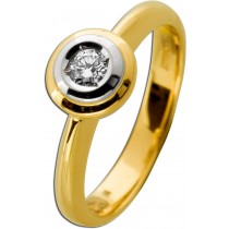 Solitärring Gold 585 14K Brillant 0.10ct Verlobungsring