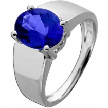 Tansanit Ring Platin 950 azurblauer Tansanit 2.6ct