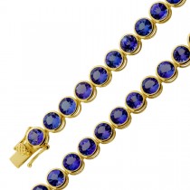Tennisarmband Gold 585 14K azurblaue Tansanite 15ct
