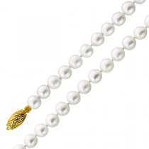 Perlenkette 90cm Akoyaperlen 7.5-7mm Gold 333 8K 