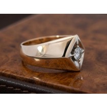 Diamantring Gold 585 14K Diamant 0.35ct Antikschmuck