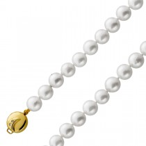 Perlenkette 43cm Akoyaperlen Gold 585 14K Diamanten
