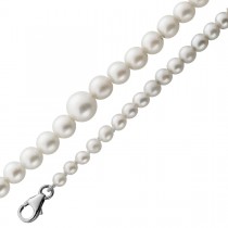 Perlenkette 45.5cm Akoyaperlen 7.4-3.3mm Silber 925