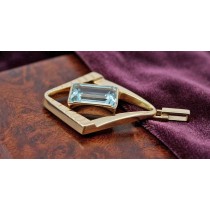 Aquamarin Anhänger Gold 585 14K Aquamarin 3.3ct Antikschmuck
