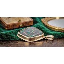 Opal Anhänger Gold 375 9K Opalgestein 32ct Black Boulder