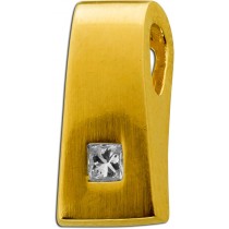 Diamant Anhänger Gold 585 14K Solitär Diamant 0.09ct