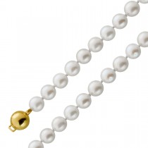 Perlenkette 48cm Akoyaperlen 7.4-7.1mm Gold 585 14K