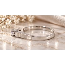 Brillantring Weißgold 750 18K Brillant 0.05ct Antikschmuck