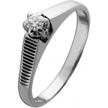 Brillantring Weißgold 750 18K Brillant 0.05ct Antikschmuck