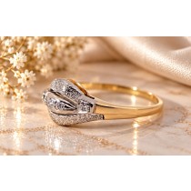 Diamantring Gold 585 14K Diamanten 0.10ct Antikschmuck