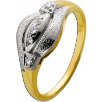 Diamantring Gold 585 14K Diamanten 0.10ct Antikschmuck