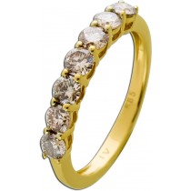 Memoire Brillantring Gold 585 14K champagner Brillanten 1ct.
