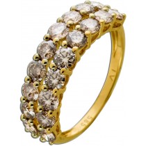 Memoire Brillantring Gold 585 14K chamapgner Brillanten 1.8ct