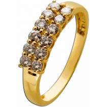 Brillantring Gold 375 9K Champagner Brillanten 0.42ct
