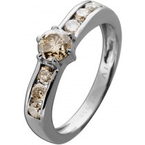 Brillantring Platin 950 Champagner Brillanten 0.82ct