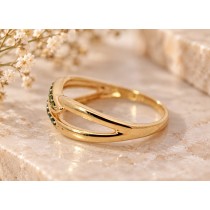 Saphirring Gold 585 14K grüne türkisene Saphire 0.05ct
