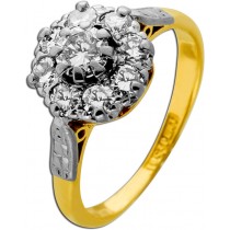 Brillantring Platin 950 Gold 750 18K Brillanten 0.52ct Antikschmuck