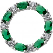 Anhänger Silber 925 Smaragd grün Brillant Synth.