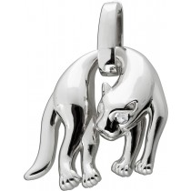 Panther Anhänger Silber 925 weiße Zirkonia rhodiniert massiv