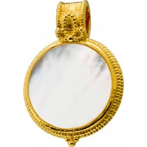 Perlmutt Anhänger Silber 925 Gelbgold vergoldet Etrusker Design