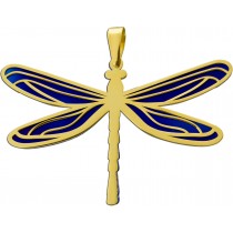 Libelle Anhänger Silber 925 vergoldet Titan 