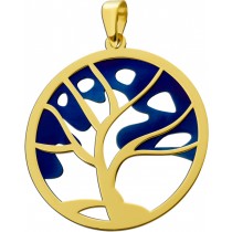 Anhänger Silber 925 vergoldet Titan ausgestantztes Baummuster