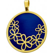 Blumenmuster Anhänger Silber 925 vergoldet Titan