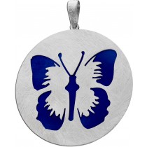 Schmetterling Anhänger Silber 925 gebürstet rhodiniert Titan 