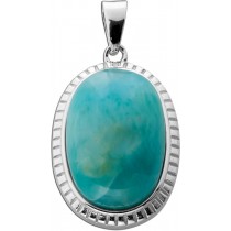 Larimar Anhänger Silber 925 hellblauer Edelstein 14.7ct