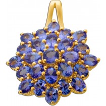 Tansanit Anhänger Silber vergoldet nat Tansanit Edelsteine 4.6ct