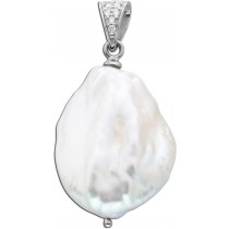 Anhänger Perle Silber 925 weiß Barock Kettenanhänger Zirkonia_01