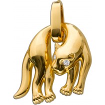 Panther Anhänger Gold vergoldet Silber 925 groß Zirkonia_02
