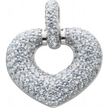 Herz Anhänger Silber 925 weißen Zirkonia Steinen 