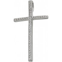 Kreuz Anhänger Silber 925 weiße Zirkonia Funkelnd
