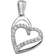 Herz Anhänger Silber 925 Weiße Zirkonia Brillantlook
